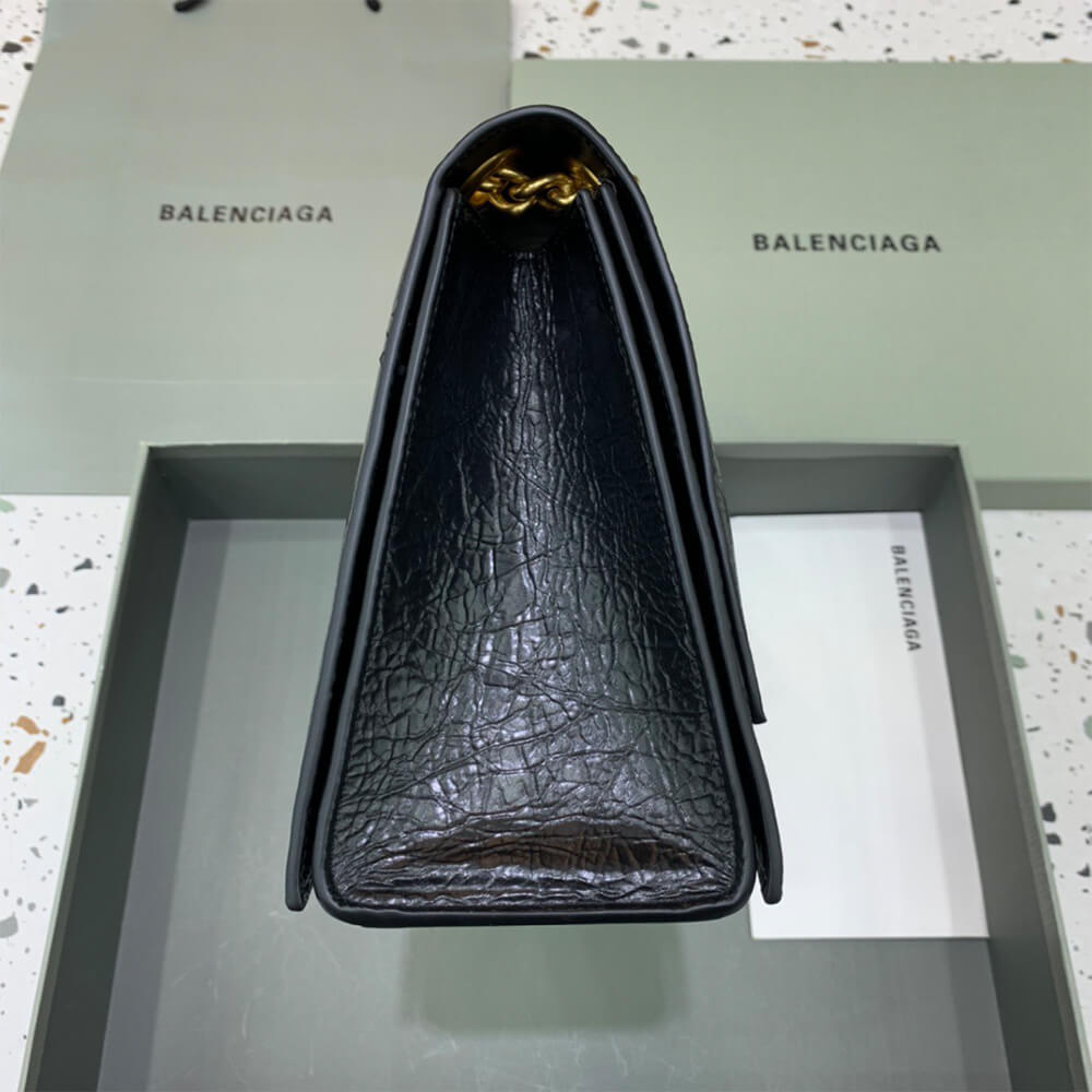 Ba1en*iaga crush tasche mit kette mittelgroß für damen in schwarz(high-end grade)