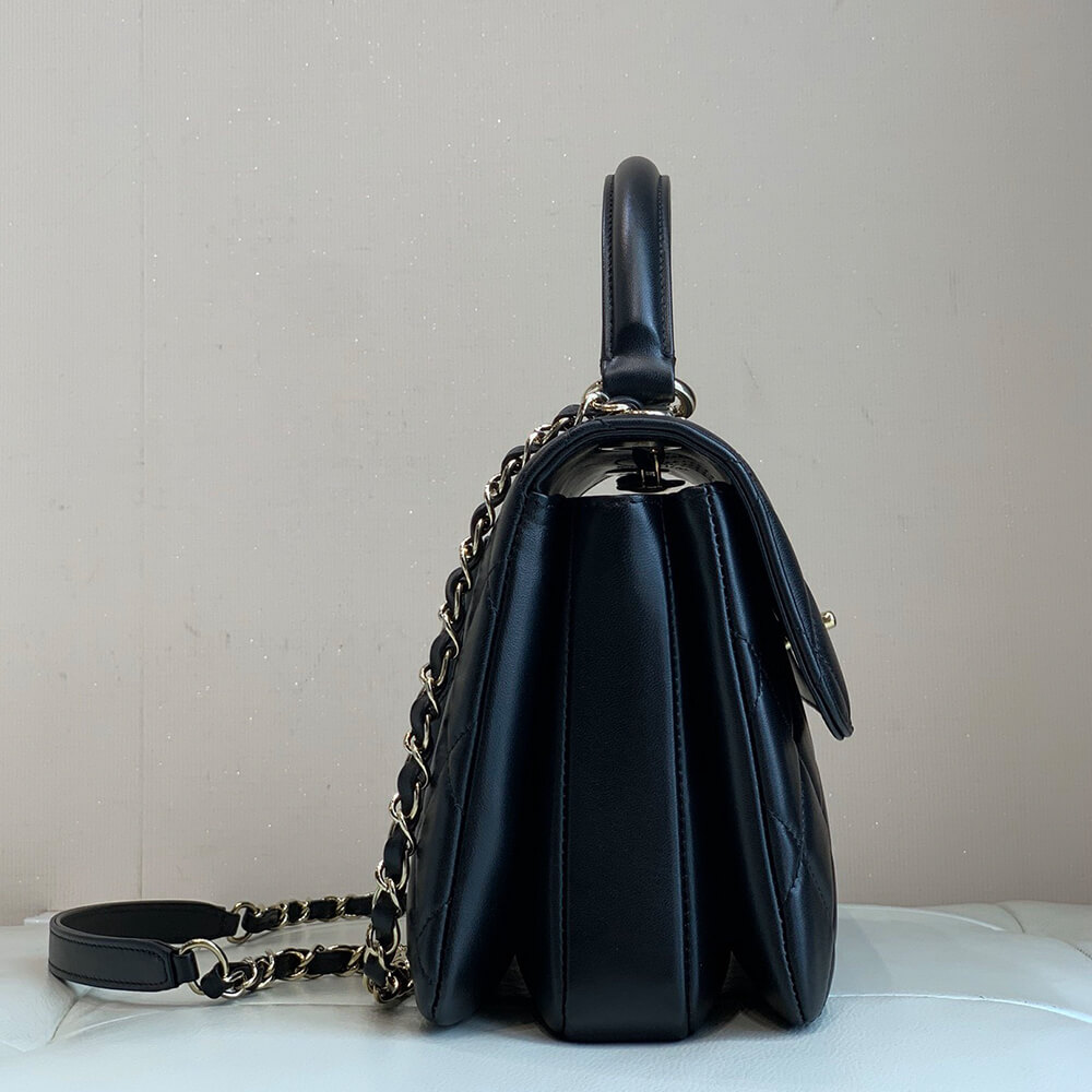 Ch**el flap bag with top handle(tax-free grade)