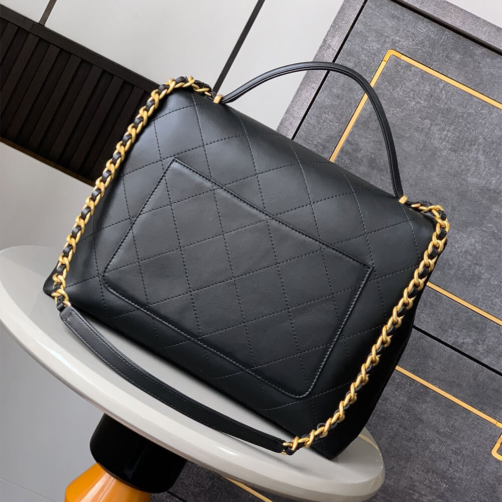 Ch**el maxi flap bag with top handle(high-end grade)
