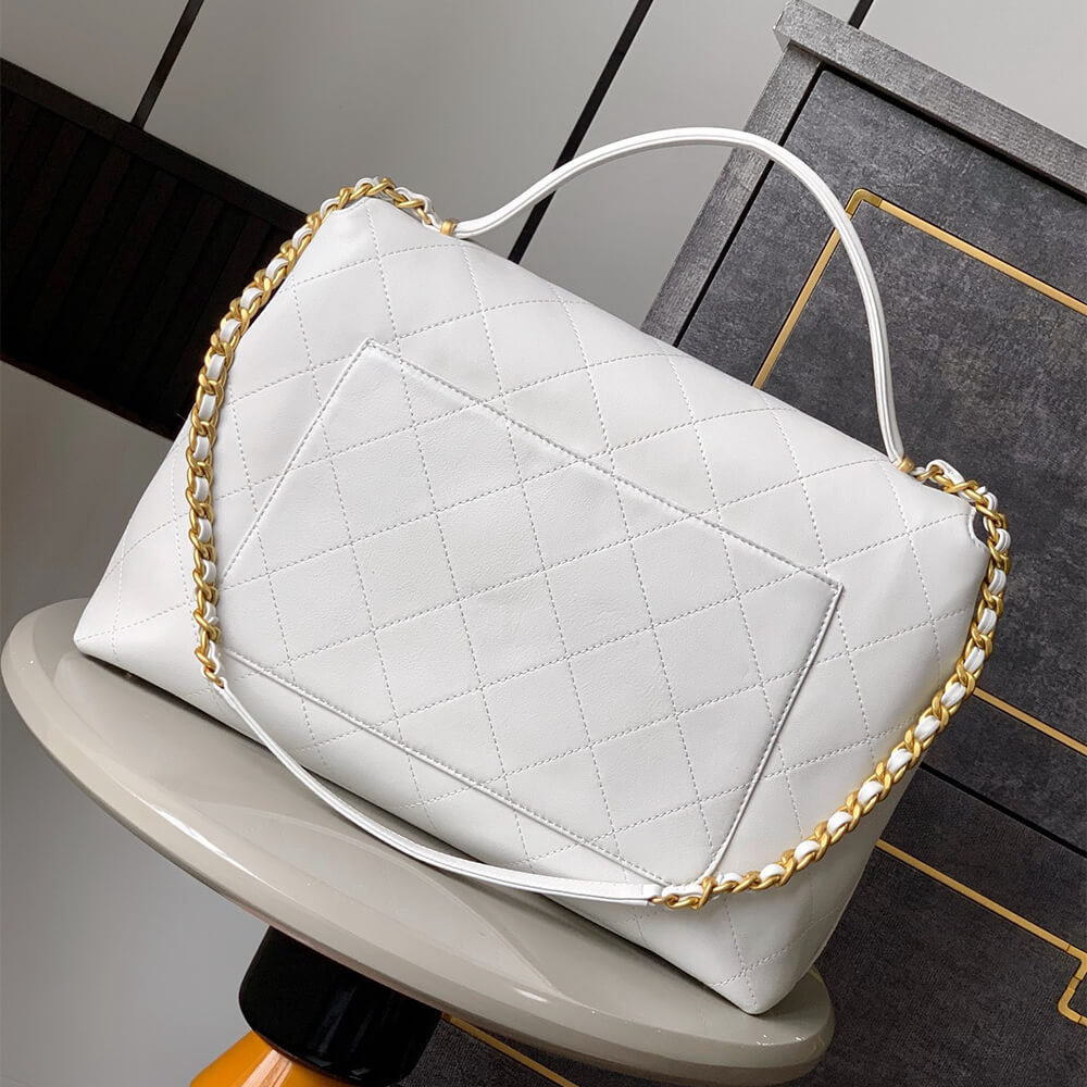 Ch**el maxi flap bag with top handle(high-end grade)