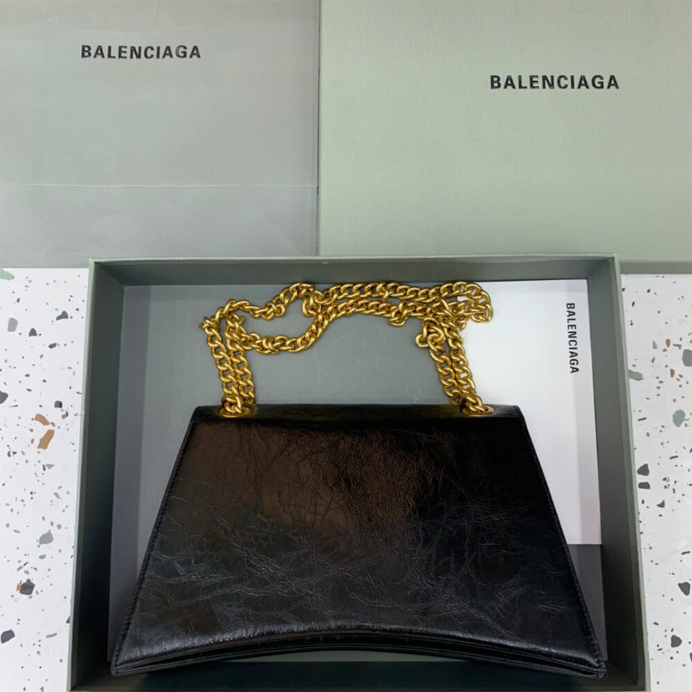 Ba1en*iaga crush tasche mit kette mittelgroß für damen in schwarz(high-end grade)