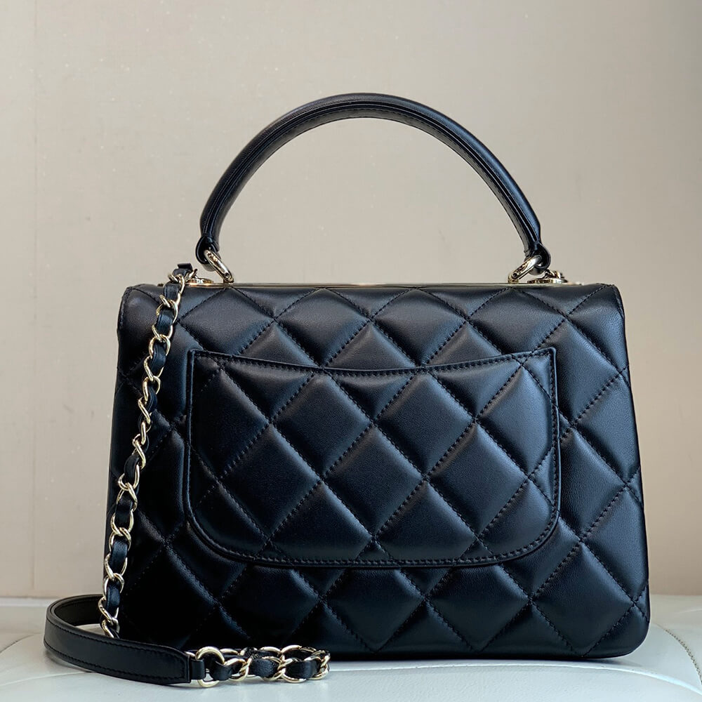 Ch**el flap bag with top handle(tax-free grade)
