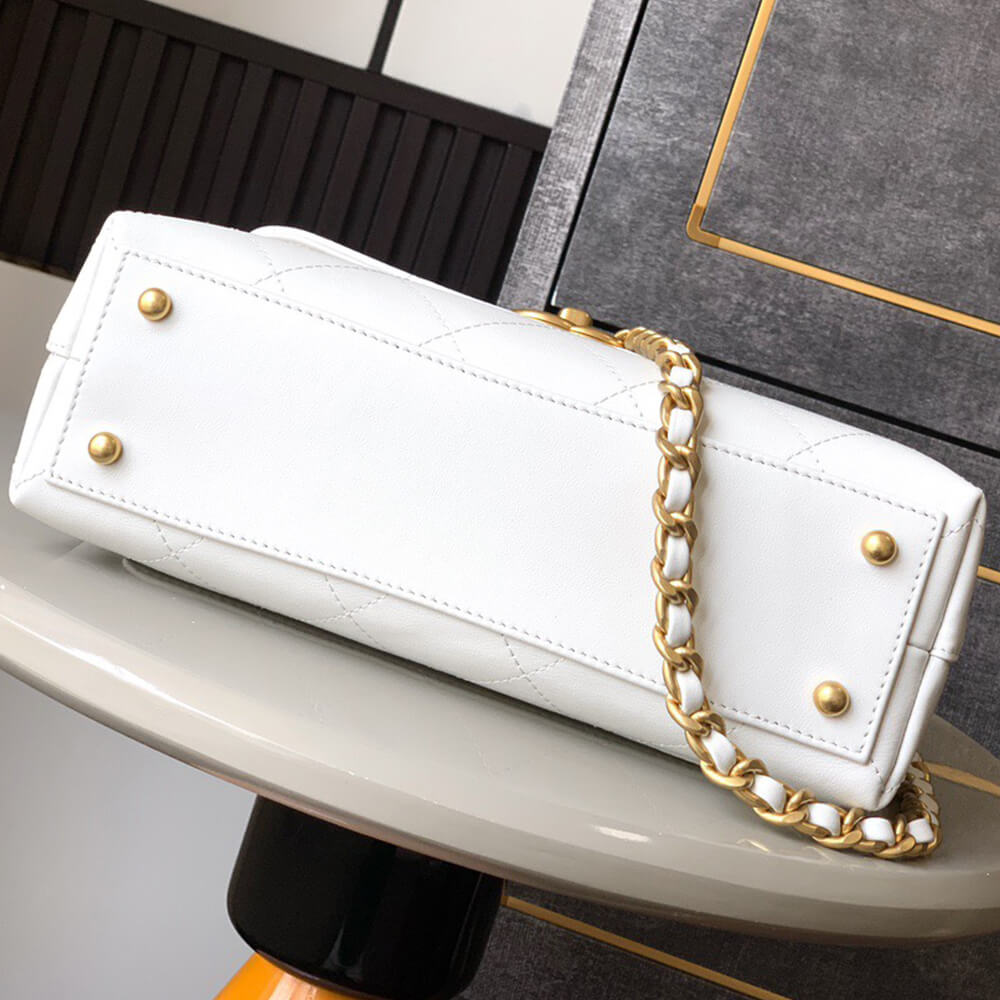 Ch**el large flap bag with top handle(high-end grade)