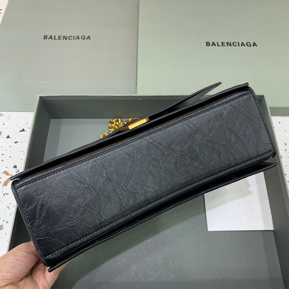 Ba1en*iaga crush tasche mit kette mittelgroß für damen in schwarz(high-end grade)