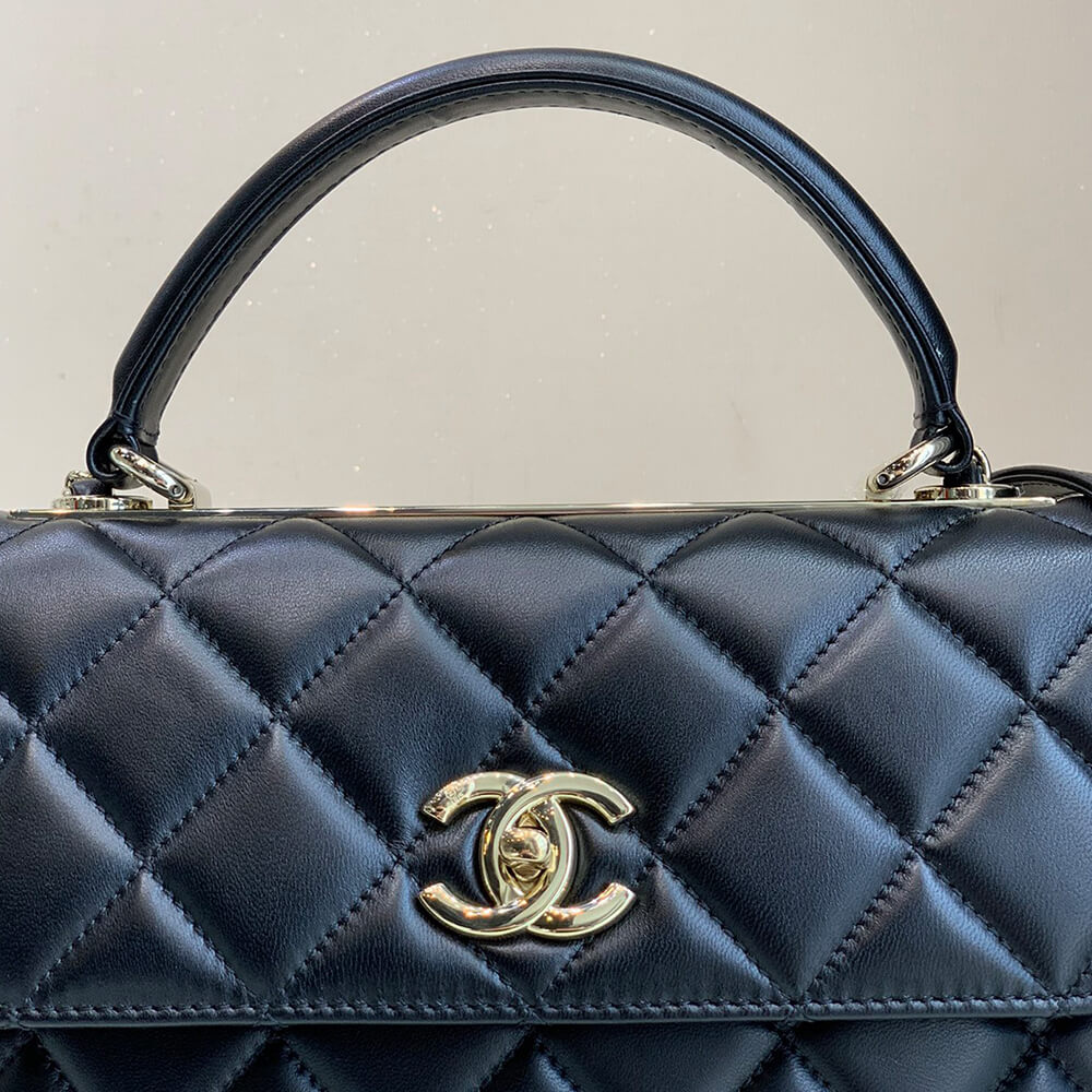 Ch**el flap bag with top handle(tax-free grade)