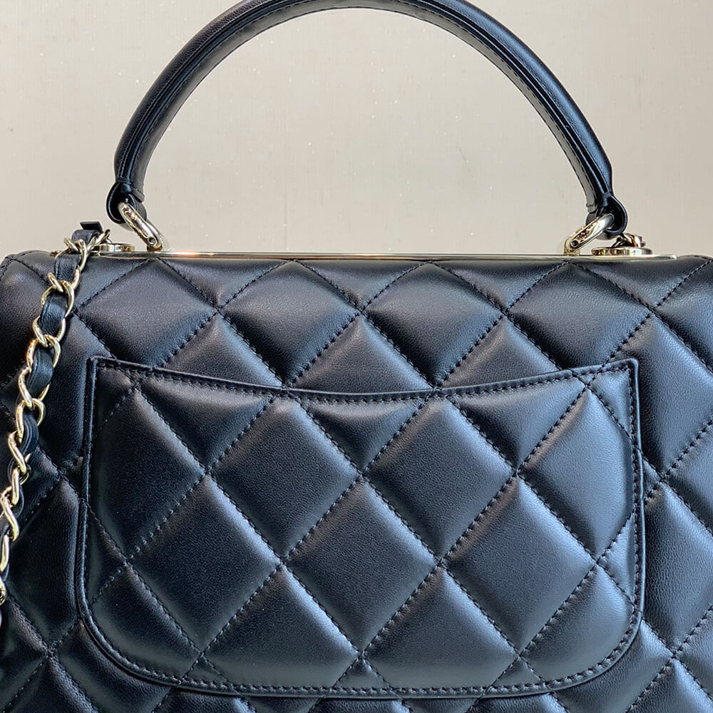 Ch**el flap bag with top handle(tax-free grade)
